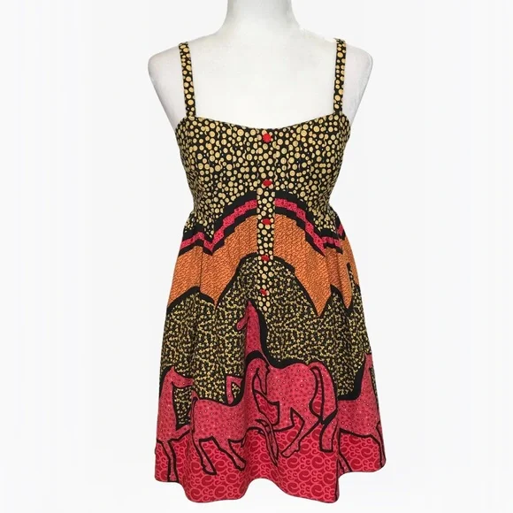 Anna Sui Rare Horses Print Mini Dress - 4/6 - Picture 9 of 13